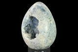 Crystal Filled Celestine (Celestite) Egg Geode - Madagascar #157737-1